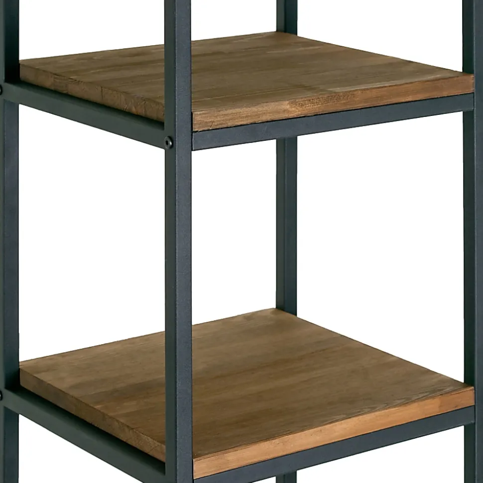 Glamour Home Ailis 58"H 4-Shelf Etagere Bookcase, Brown