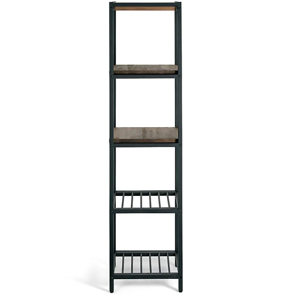 Glamour Home Ailis 58"H 4-Shelf Etagere Bookcase, Brown
