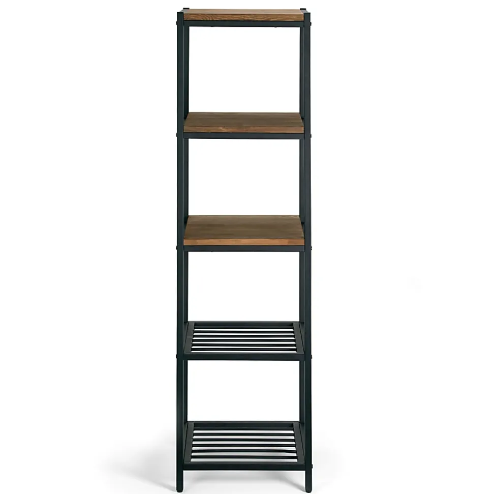 Glamour Home Ailis 58"H 4-Shelf Etagere Bookcase, Brown