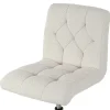Glamour Home Aman Ergonomic Boucle Upholstered Mid-Back Adjustable Height Swivel Office Task Chair, Cream