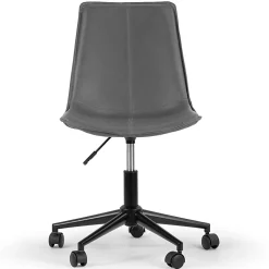 Glamour Home Amery Ergonomic Faux Leather Mid-Back Adjustable Height Swivel Office Task Chair, Gray