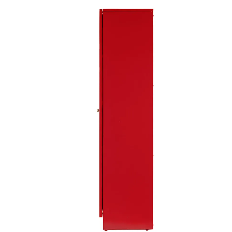 Glamour Home Avice 24"W 4-Shelf Metal Cabinet With Doors, Red