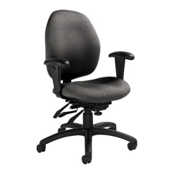 Global® Malaga Multi-Tilter Chair, Mid-Back, 37"H x 26"W x 24"D, Slate/Black
