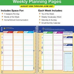 2026-2027 Global 11-Month Weekly/Monthly Academic Year Elementary Student-Matrix Planner, 8-1/2