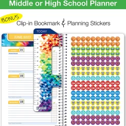 2026-2027 Global 11-Month Weekly/Monthly Academic Year Secondary Student-Block Planner, 5-1/2” x 8-1/2”, Blue, August To June, Total Qty 1