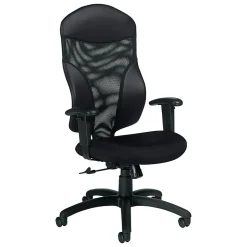 GlobalĀ® Tye High-Back Fabric Tilter Chair, 45 1/2"H x 25"W x 26"D, Black