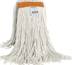 Globe Commercial Products Cotton Wet Mop Refill, 20 Oz, White