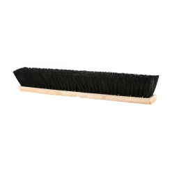 Globe Commercial Products Push Broom Head, Tampico Fill, 3-1/2” x 24”, Beige/Brown/Black