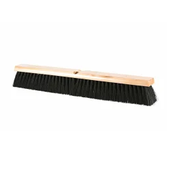 Globe Commercial Products Push Broom Head, Tampico Fill, 3-1/2” x 24”, Beige/Brown/Black