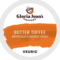 Gloria Jean's Butter Toffee Keurig Single-Serve K-Cup Pods, Medium Roast, 24 Pods Per Pack, Case Of 4 Packs