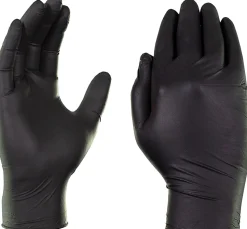 Gloveworks Nitrile Industrial Powder-Free Disposable Gloves, Extra Large, Black, Box Of 100 Gloves