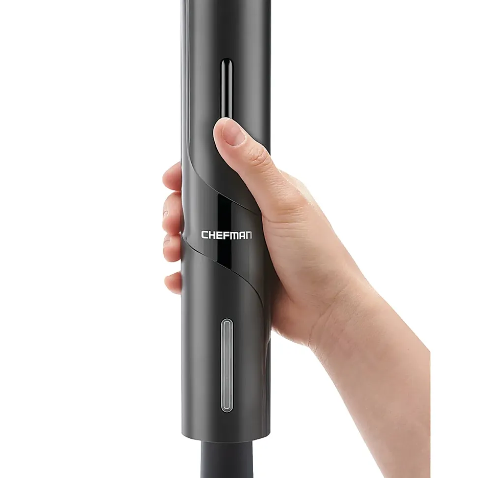 GNBI Chefman Electric Wine Opener With Pourer, Vacuum Stopper And Foil Cutter, Black