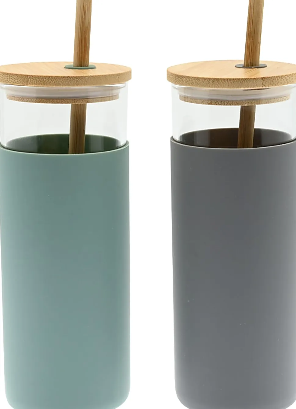 GNBI Glass Tumbler Set, 16 Oz, Sage/Gray, Set Of 2 Tumblers