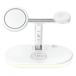 GNBI 3-In-1 Magnetic Wireless Charger, White, 7361