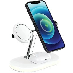 GNBI 3-In-1 Magnetic Wireless Charger, White, 7361