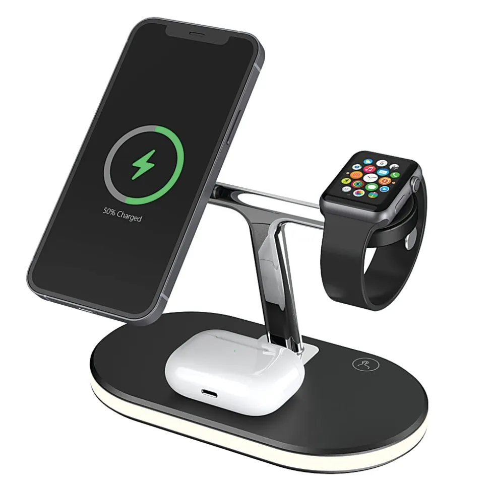 GNBI 3-In-1 Magnetic Wireless Charger, Black, 7359