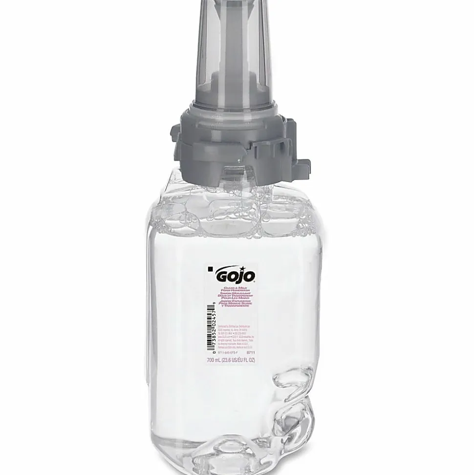GOJO® ADX-7 Clear & Mild Foam Hand Wash Soap, Unscented, 23.6 Oz, Case Of 4 Refills