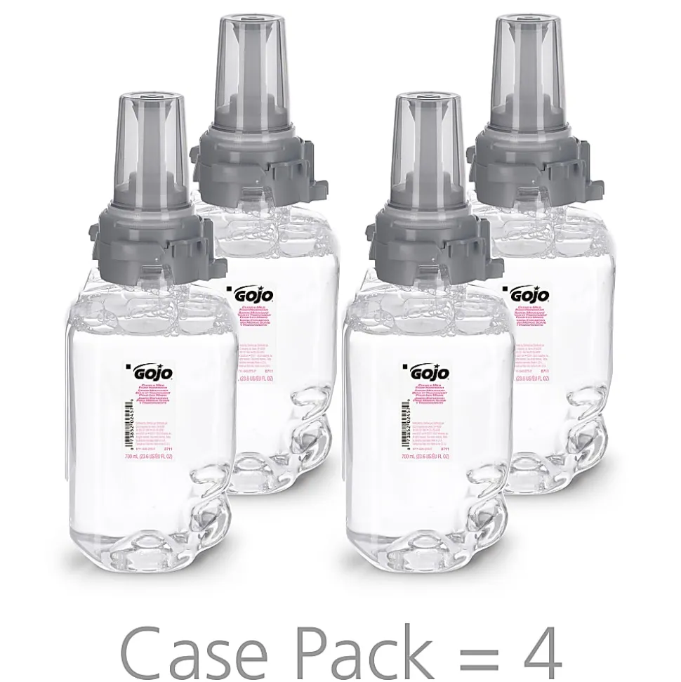 GOJO® ADX-7 Clear & Mild Foam Hand Wash Soap, Unscented, 23.6 Oz, Case Of 4 Refills