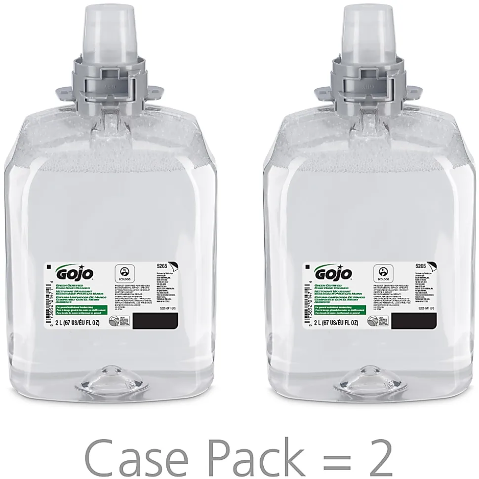 GOJO® FMX-20 Green Seal Certified Foam Hand Soap Cleaner, Unscented, 67.6 Oz, Case Of 2 Refills