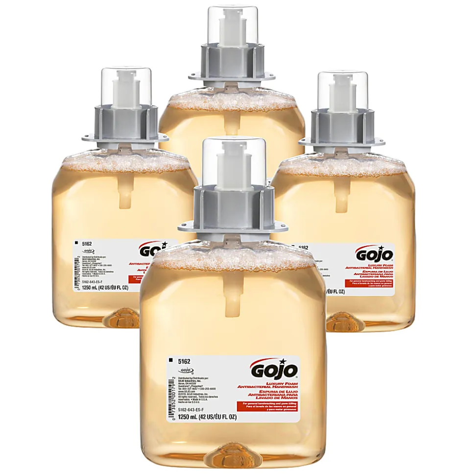 GOJO® FMX-12 Luxury Antibacterial Foam Hand Soap Wash, Fresh Fruit Scent, 42.27 Oz, Carton Of 4 Bottles