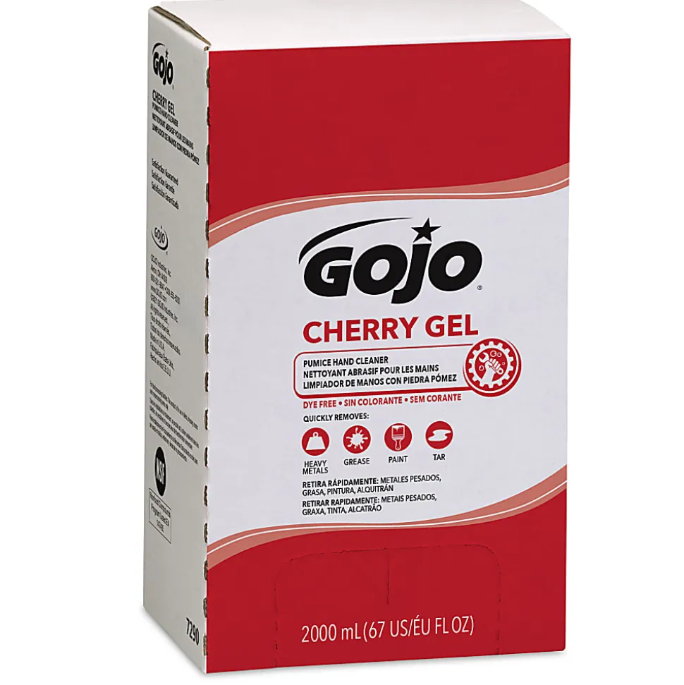 GOJO® Gel Pumice Hand Soap Cleaner, Cherry Scent, 67.6 Oz, Case Of 4 Refills