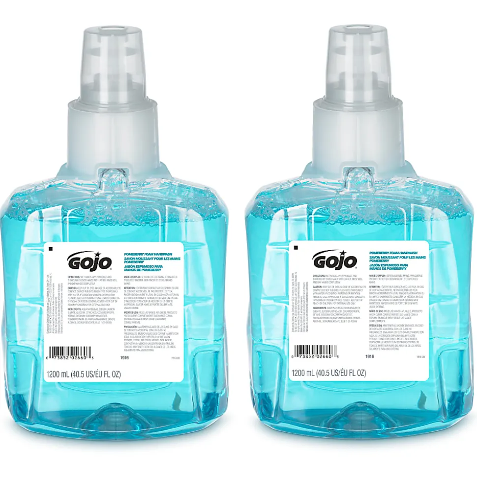 GOJO® LTX-12™ Pomeberry Foam Handwash Refills, 40.57 oz (1,200 mL), Case Of 2