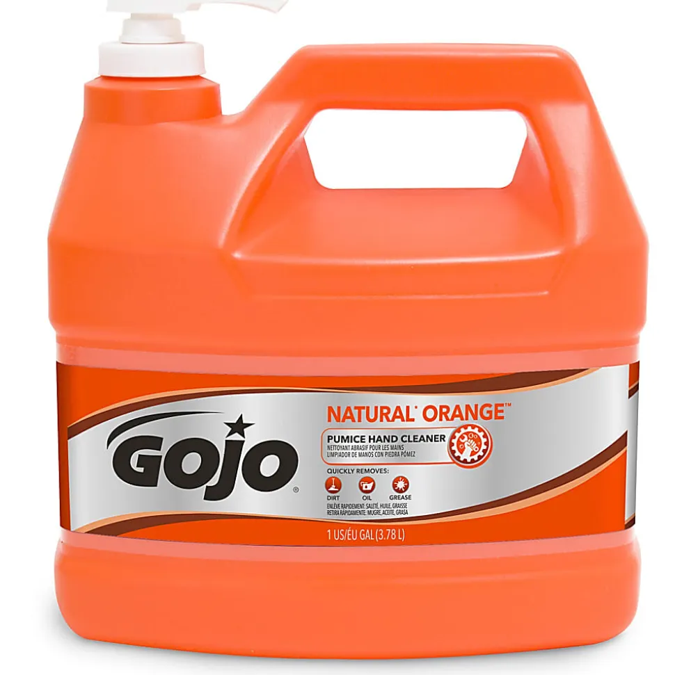 GOJO® Natural Orange Pumice Heavy-Duty Lotion Hand Soap Cleaner, Citrus Scent, 128 Oz Bottle