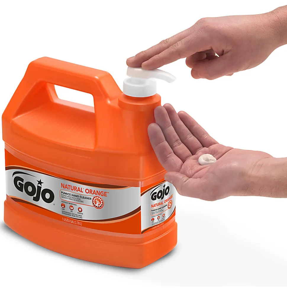 GOJO® Natural Orange Pumice Heavy-Duty Lotion Hand Soap Cleaner, Citrus Scent, 128 Oz Bottle