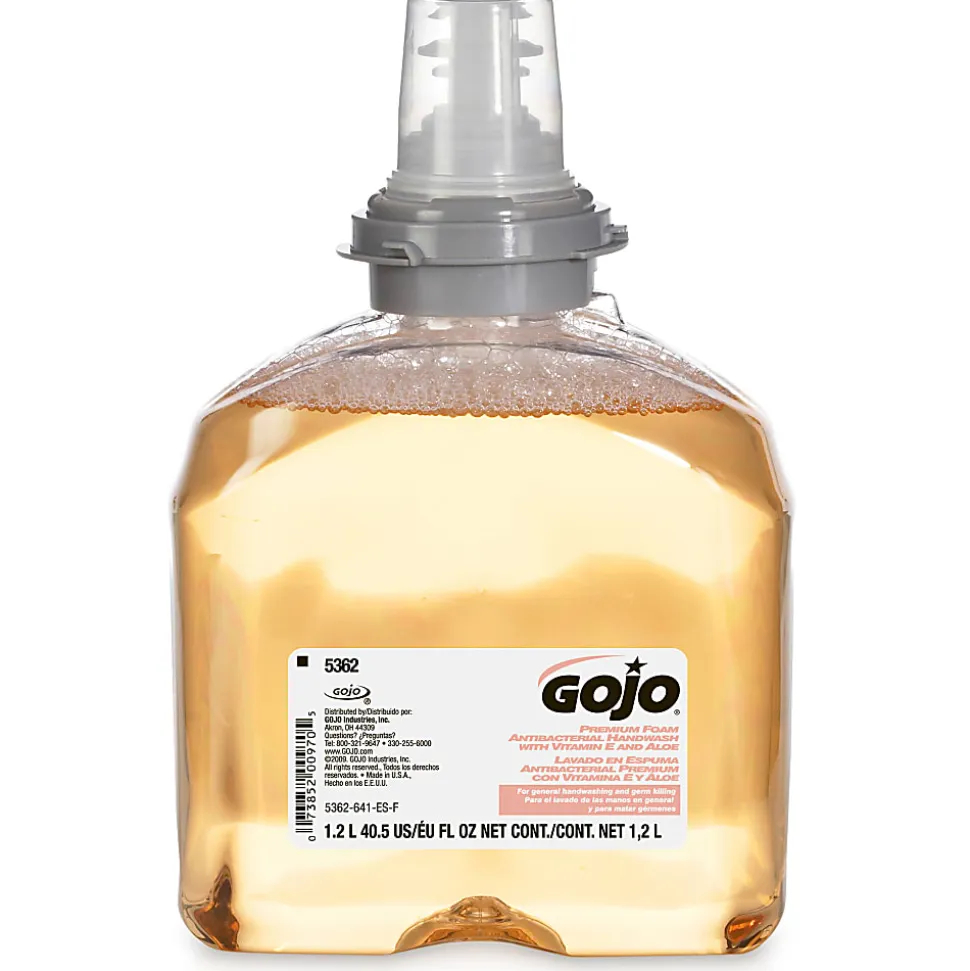 GOJO® TFX Touch-Free Antibacterial Foam Hand Soap, Orange Scent, 40.5 Oz, Carton Of 2 Bottles