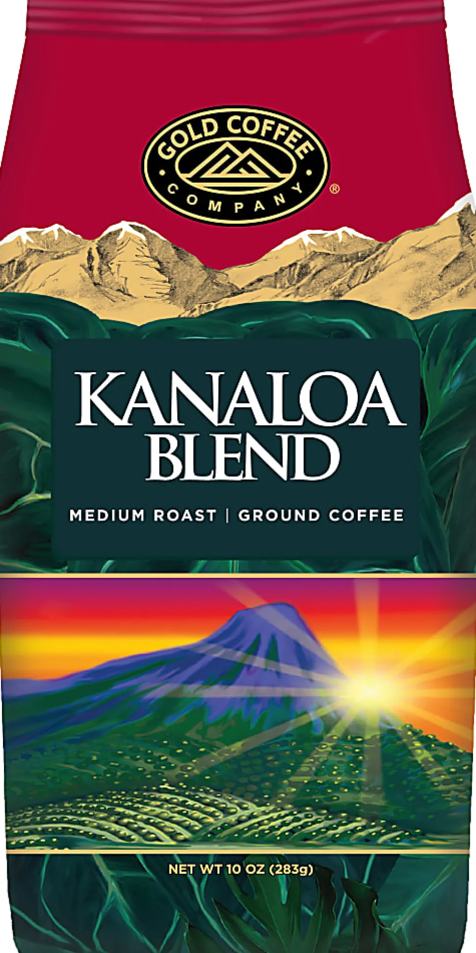 Gold Coffee Company Ground Coffee, Kanaloa Blend, 10 Oz Per Bag