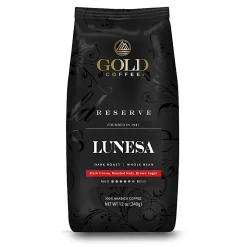 Gold Coffee Company Lunesa Blend, Whole Bean, 12 Oz, Total Qty 1