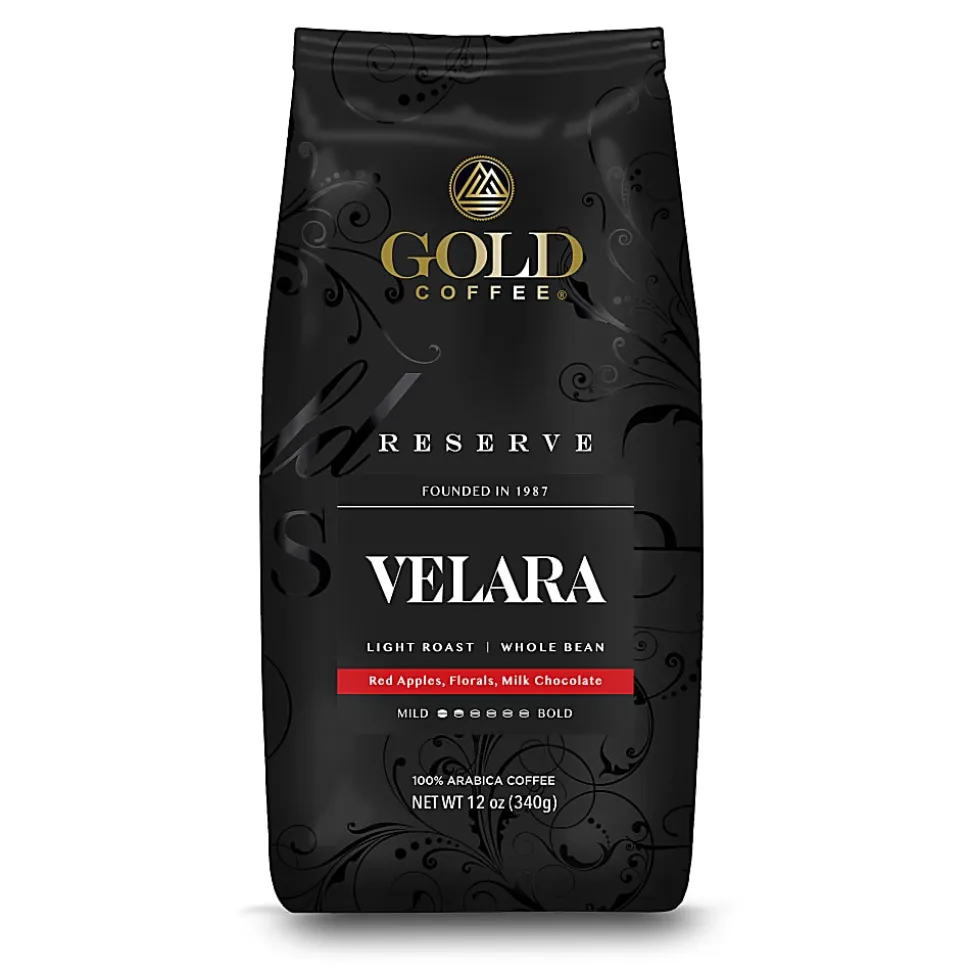 Gold Coffee Company Velara Blend, Whole Bean, 12 Oz, Total Qty 1