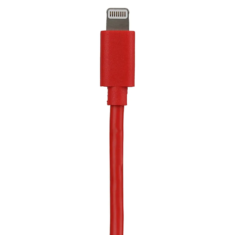 GoMovi Vivitar OD1010 USB A To Lightning Cable, 10', Red