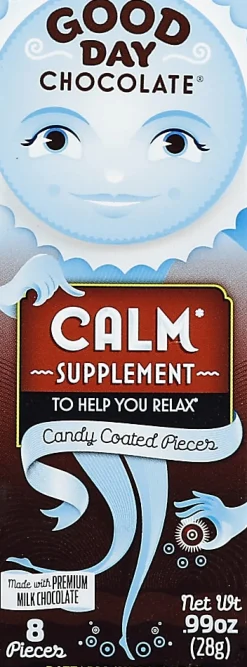 Good Day Chocolate Supplements, Calm Milk Chocolate, 0.99 Oz, Total Qty 96
