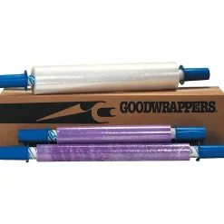 GoodWrappers® Stretch Film, Premium Puncture-Resistant Blown Film, 80 Gauge, 20" x 1000', Purple, Pack Of 4