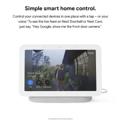 Google™ Nest Hub Display With Voice Search and Voice Command, 2nd Generation, Chalk
