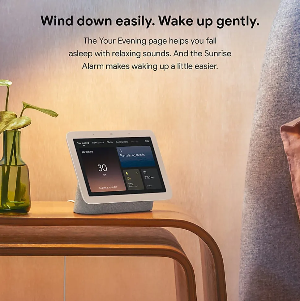 Google™ Nest Hub Display With Voice Search and Voice Command, 2nd Generation, Chalk