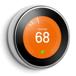 Google™ Nest Programmable Learning Thermostat with Temperature Sensor, 3rd Generation, Stainless Steel