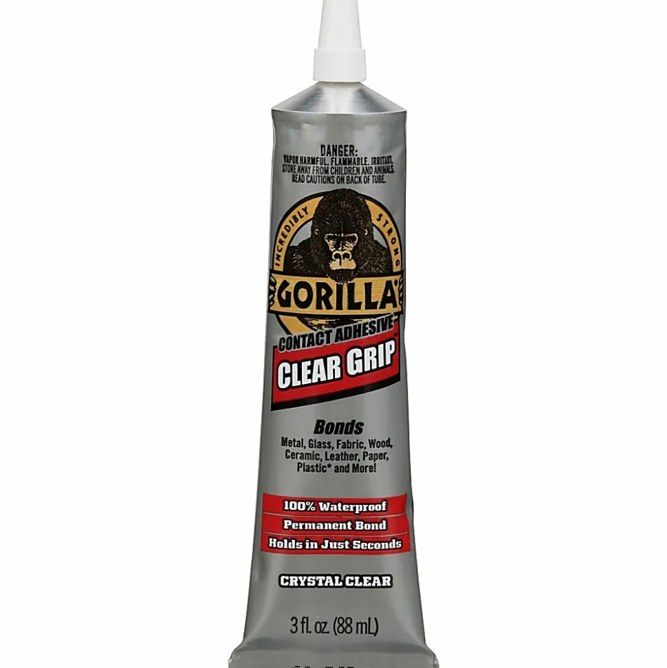 Gorilla Clear Grip Contact Adhesive - 3 fl oz - Clear - 1 Each
