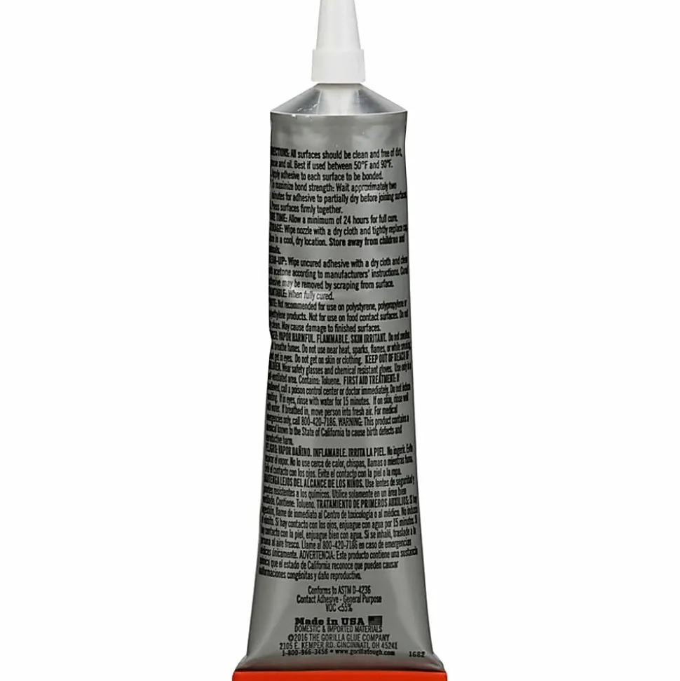 Gorilla Clear Grip Contact Adhesive - 3 fl oz - Clear - 1 Each