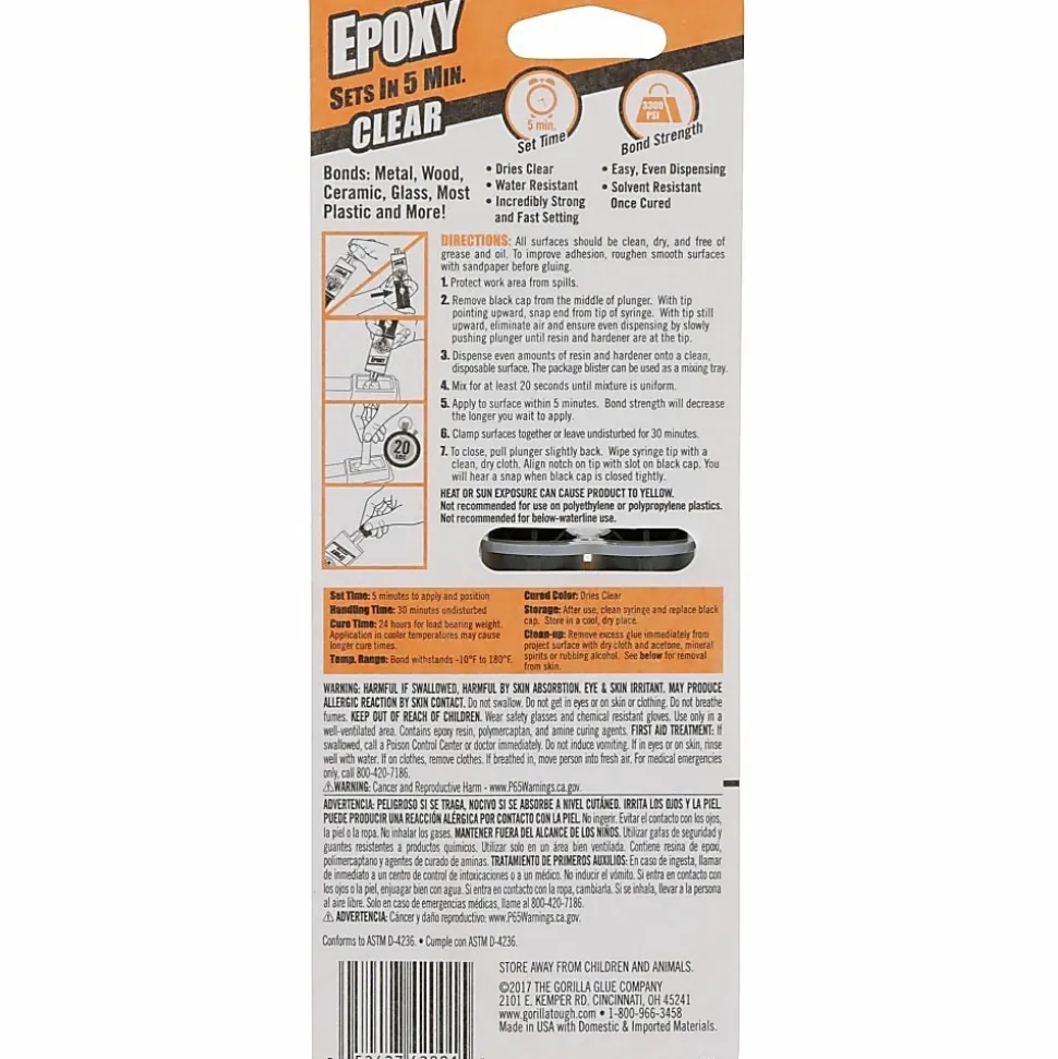 Gorilla Epoxy - 0.85 oz - Clear - 1 Each