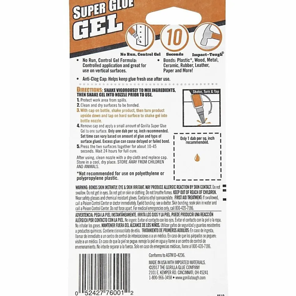 Gorilla™ Super Glue Gel, 0.53 Oz