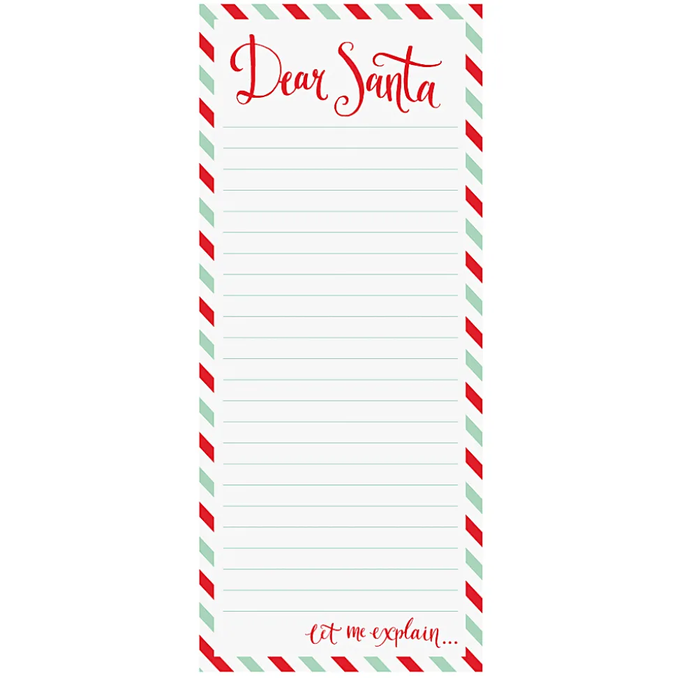 Graphique Holiday Magnetic Notepad, 4" x 9", 100 Sheets, Dear Santa