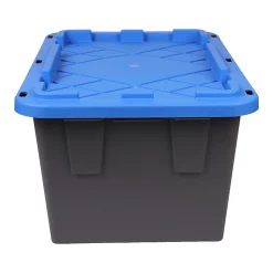 GreenMade® Professional Storage Tote With Handles/Snap Lid, 14-3/4”H x 20-1/4”W x 30-1/10”L, Gray/Blue
