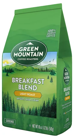 Green Mountain Coffee® Ground Coffee, Breakfast Blend, 18 Oz Per Bag
