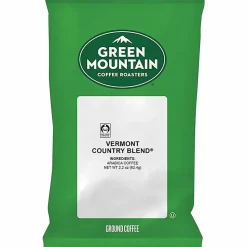 Green Mountain Coffee® Ground Coffee, Fair Trade Vermont Country Blend®, 2.2 Oz Per Bag, Carton Of 100 Bags