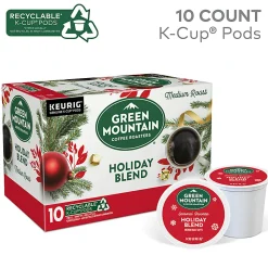 Green Mountain Coffee Roasters Holiday Blend Single-Serve K-Cup Pods, Medium Roast, Pack Of 10 Pods