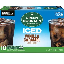 Green Mountain Coffee Roasters ICED Vanilla Caramel Single Serve Keurig K-Cup Pods, Pack Of 10 Pods