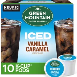 Green Mountain Coffee Roasters ICED Vanilla Caramel Single Serve Keurig K-Cup Pods, Pack Of 10 Pods
