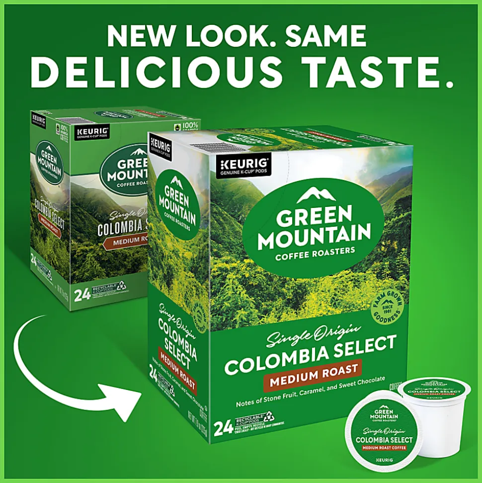 Green Mountain Coffee Roasters® Single-Serve Coffee K-Cup® Pods, Colombia Select Coffee, 96 Count, 4 Boxes of 24